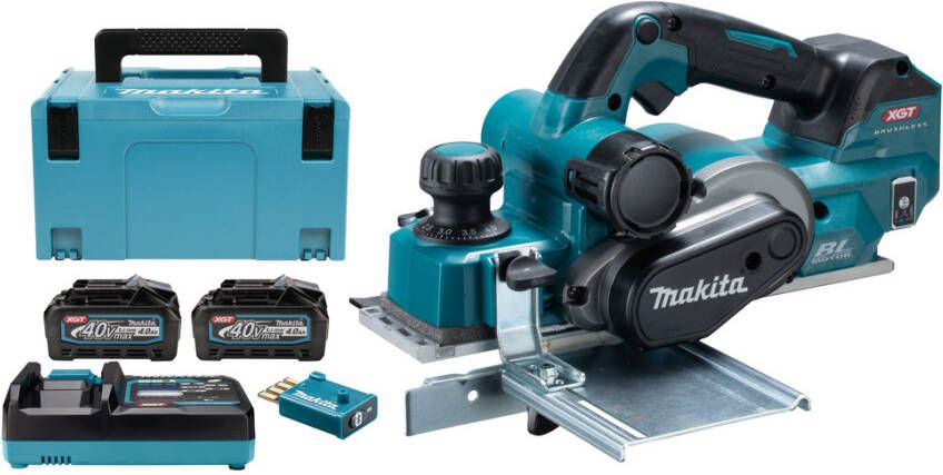 Makita KP001GM202 | 40V Max | Accu Schaafmachine | 82 mm | 4 0 Ah accu (2 st) | snellader | AWS zender | in Mbox KP001GM202