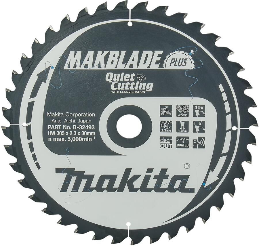 Makita Accessoires Makblade-Plus 305x30x2 3 40T 5g Afkortzaagblad Hout B-32493