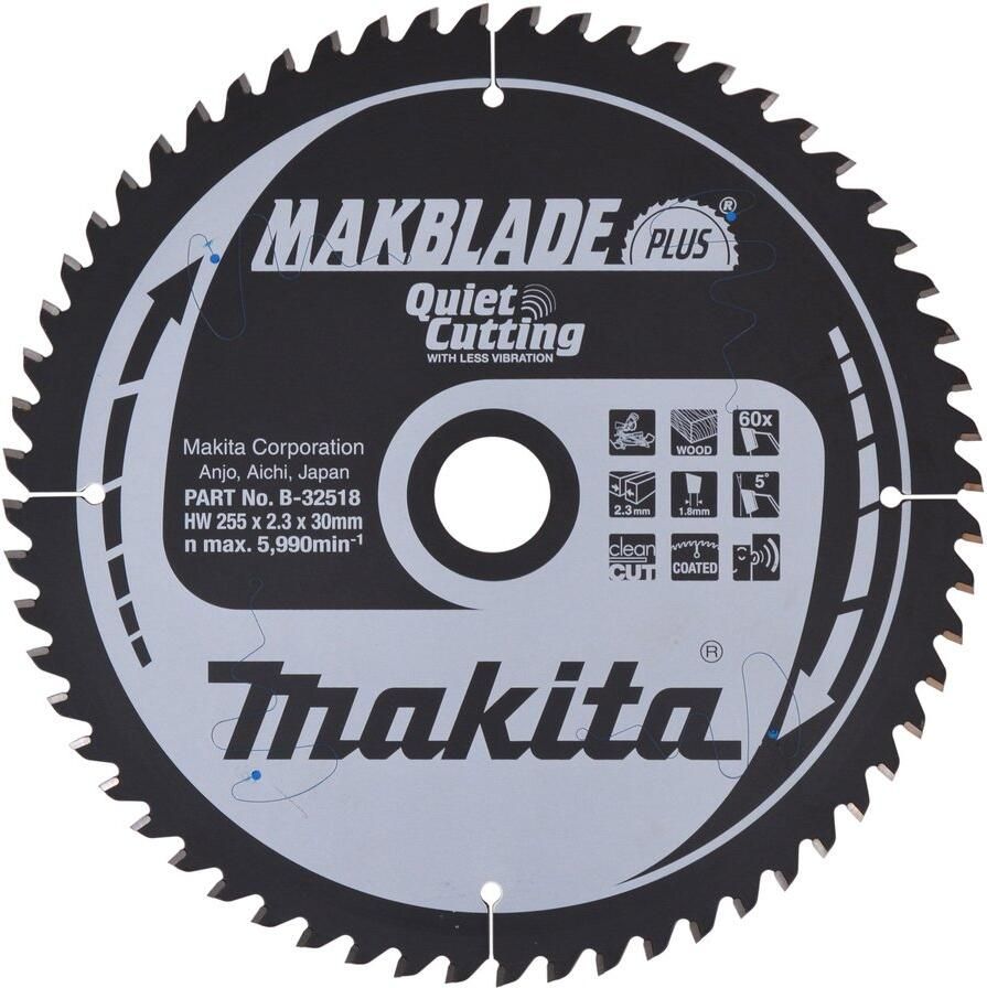 Makita Accessoires Makblade-Plus 255x30x2 3 60T 5g Afkortzaagblad Hout B-32518