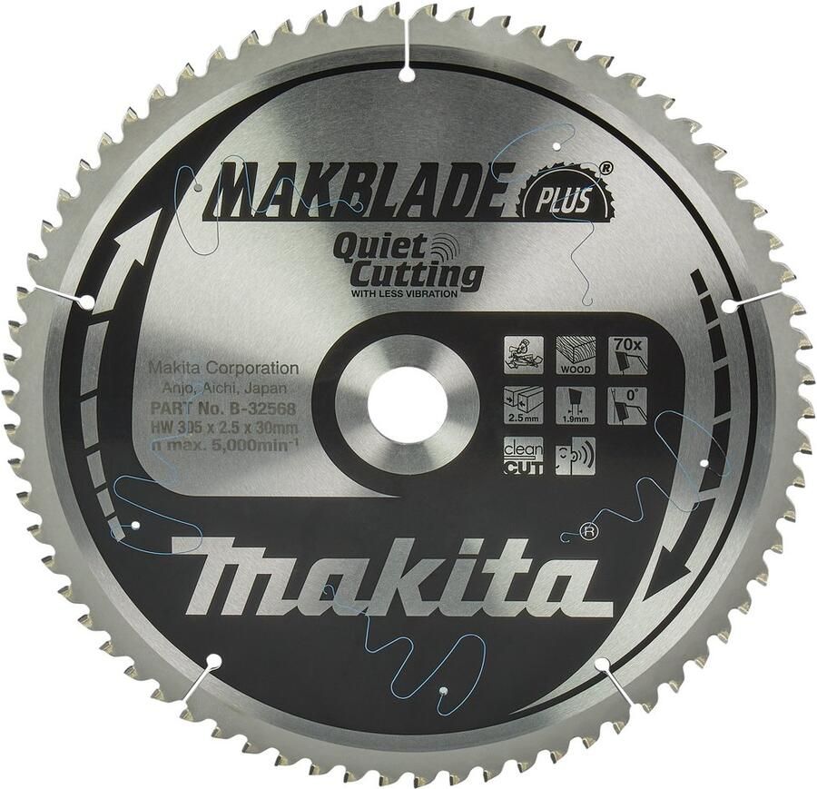 Makita Accessoires Afkortzaagblad Hout Q C 305X30X2 5 70T 0G B-32568