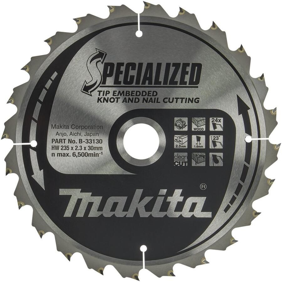 Makita Accessoires Cirkelzaagblad TipE 235x30x2.3 24T 23g B-33130