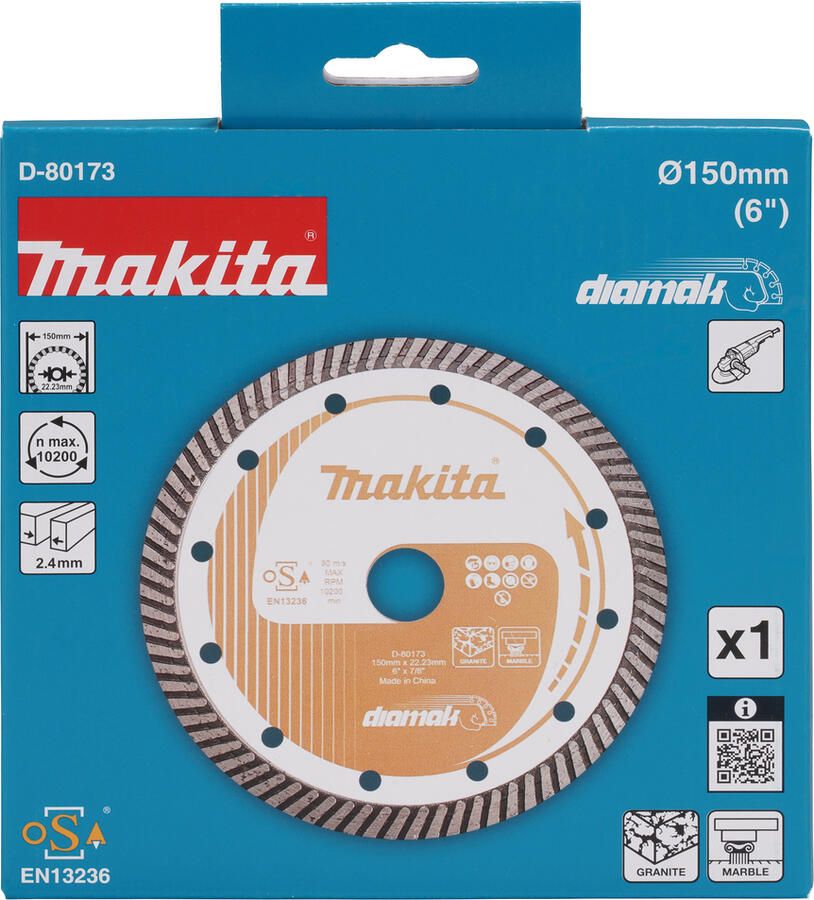 Makita Accessoires Diamantschijf 150x22 2x2 4mm | Turboband D-80173