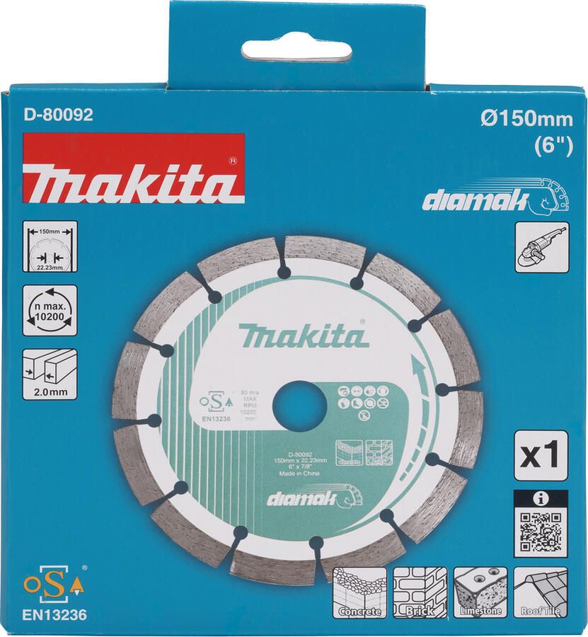 Makita Accessoires Diamantschijf 150x25 4x2 2mm| Segment D-80092