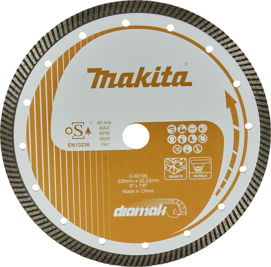 Makita Accessoires Diamantschijf | 230 x 22 23 x 2 6 mm D-80195