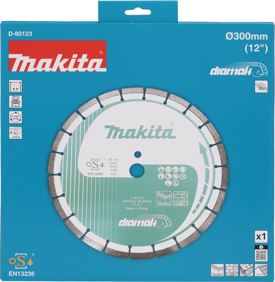 Makita Accessoires Diamantschijf 300x25 4x3 0mm | Segment D-80123