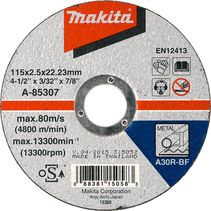 Makita A-85307 Doorslijpschijf 115x22 23x2 5mm staal | Mtools