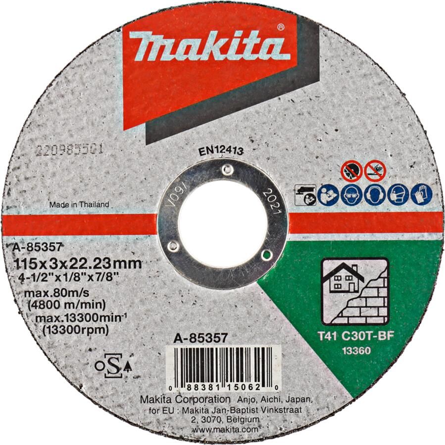 Makita A-85357 Doorslijpschijf 115x22 23x3 0mm steen | Mtools - Foto 2