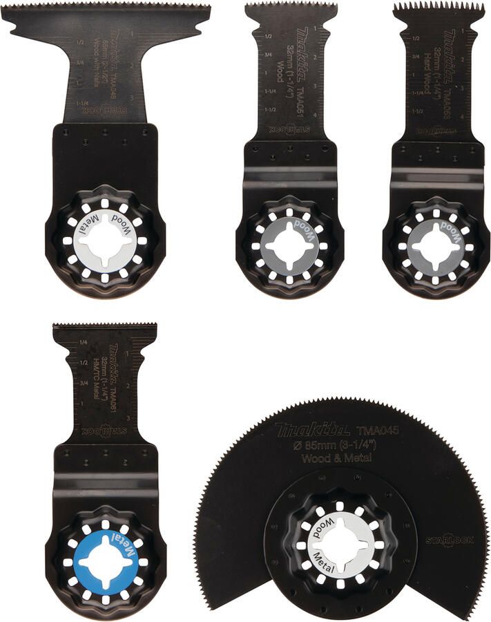 Makita Accessoires Invalzaagset multitool 5-delig Starlock TMA048 TMA051 TMA053 TMA061 TMA045 E-24935