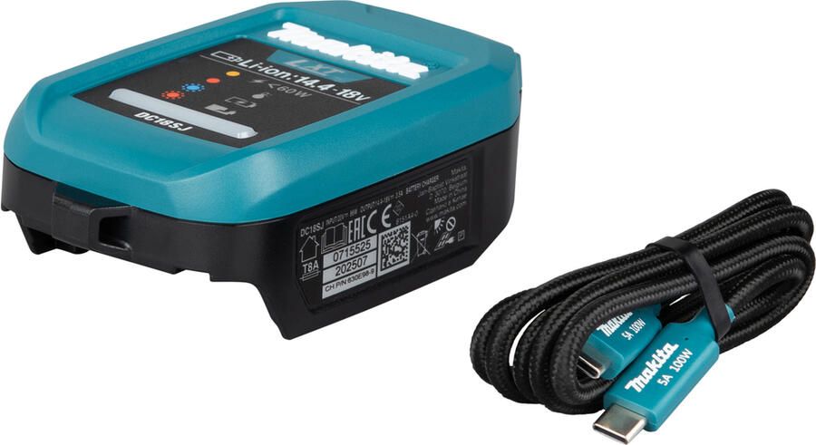 Makita accessoires Lader LXT DC18SJ | Met USB-C PD kabel 1916D9-8