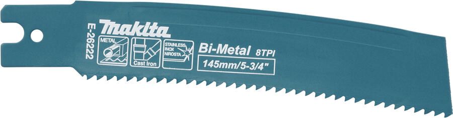 Makita Accessoires Reciprozaagblad | Gebogen | Staal 120mm | 5 Stuks E-26222