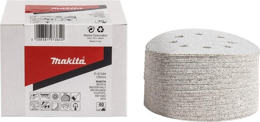 Makita P-37421 Schuurschijf 125mm K120 White Velcro | Mtools
