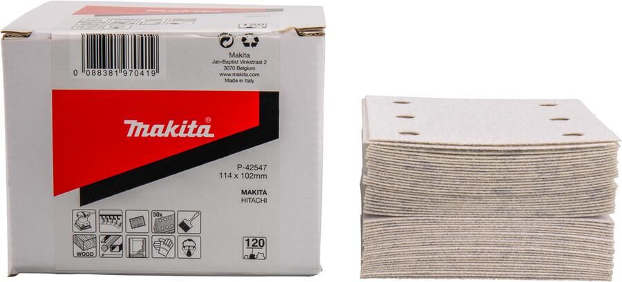 Makita Accessoires Schuurvel K120 114x102 wh | 50 stuks P-42547