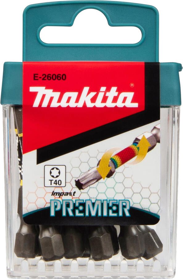 Makita Accessoires Slagschroefbits T40x50mm | Impact Premier | 10 stuks E-26060