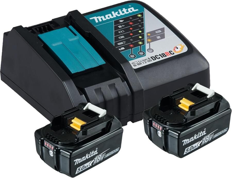 Makita Accessoires Starterset 2x Accu BL1850B 18V 5 0Ah + DC18RC acculader 197570-9