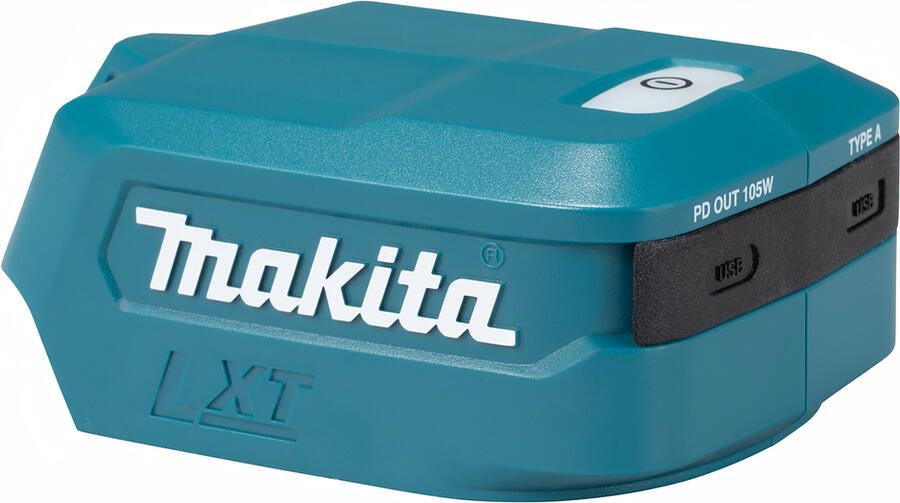 Makita ADP15 USB-adapter LXT 14 4V 18V USB-C PD-PPS 105W en USB-A 12W