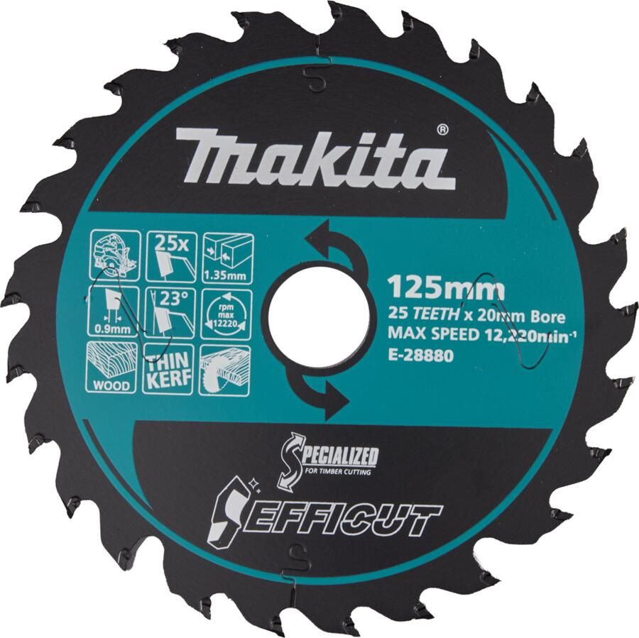Makita Cirkelzaagblad Hout Efficut | 125 x 20 mm | 25T E-28880