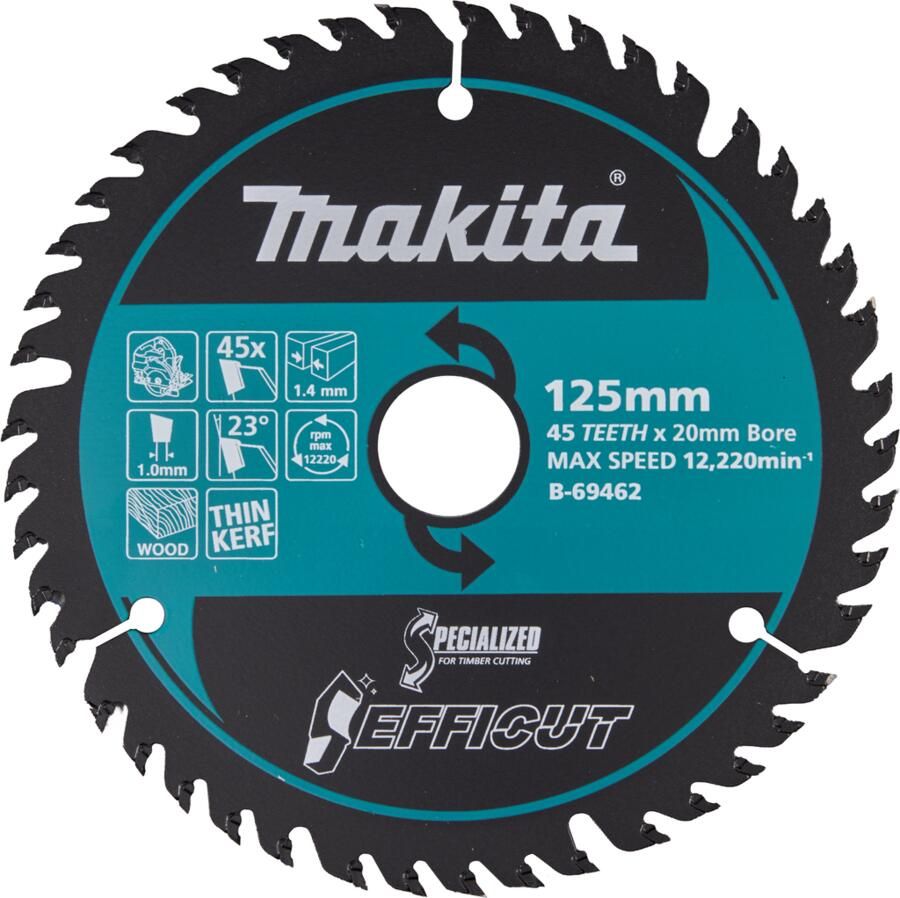 Makita Cirkelzaagblad Hout Efficut | 125 x 20 mm | 45T B-69462