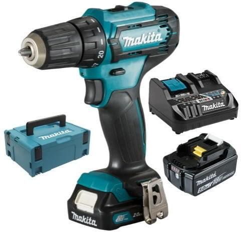 Makita DF333DNX12 boor- schroefmachine | met 1x 12V 2.0Ah & 1x 18v 5.0Ah Li-ion accu