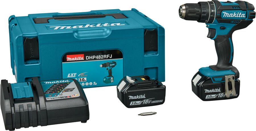 Makita DHP482RFJ | LXT Accu klopboor- schroefmachine 18V in Mbox (2x 3.0Ah accu + lader) DHP482RFJ