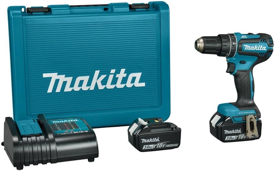Makita DHP485SFE 18 V Klopboor- schroefmachine brushless 3 0 Ah accu (2 st) lader koffer
