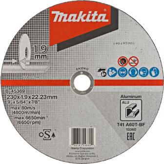 Makita B-45369 Doorslijpschijf 230x22 23x1 9mm aluminium | Mtools - Foto 2