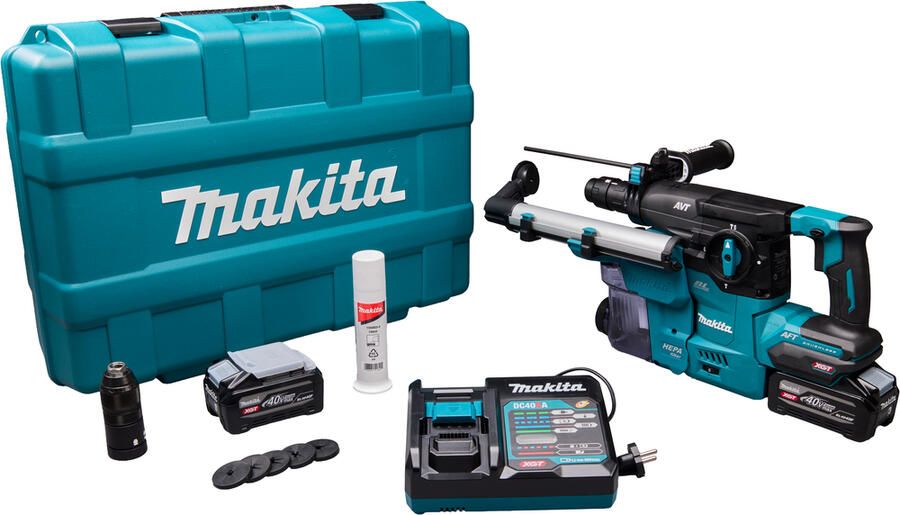 Makita HR009GU201 Accu Combihamer | 40 V Max | SDS-PLUS | 2 x 4.0 Ah accu + snellader | In kunststof koffer HR009GU201
