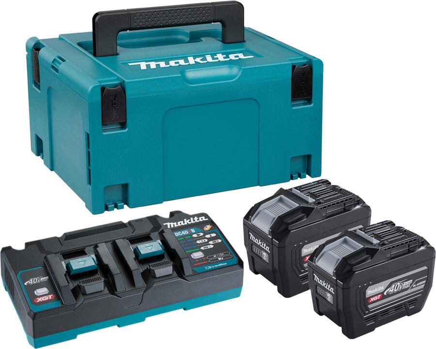 Makita PSKGPE2J | XGT startset 40V Max in Mbox3 (2x 8.0Ah BL4080H accu + DC40RB duo snellader) PSKGPE2J