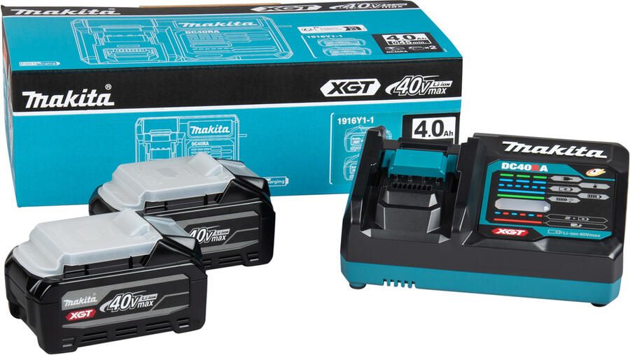 Makita Startset DC40RA 2x BL4040F | 40V 4 0Ah accu's 1916Y1-1
