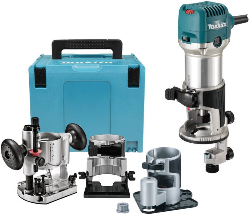 Makita RT0702CX3J | 230 V Kantenfrees | met diverse voeten | in Mbox