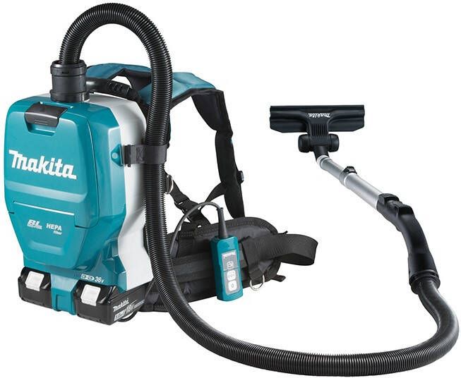 Makita Rugstofzuiger | DVC261TX22 | incl. 5.0 ah accu`s (2st.) | duo snellader | stofafzuigset DVC261TX22