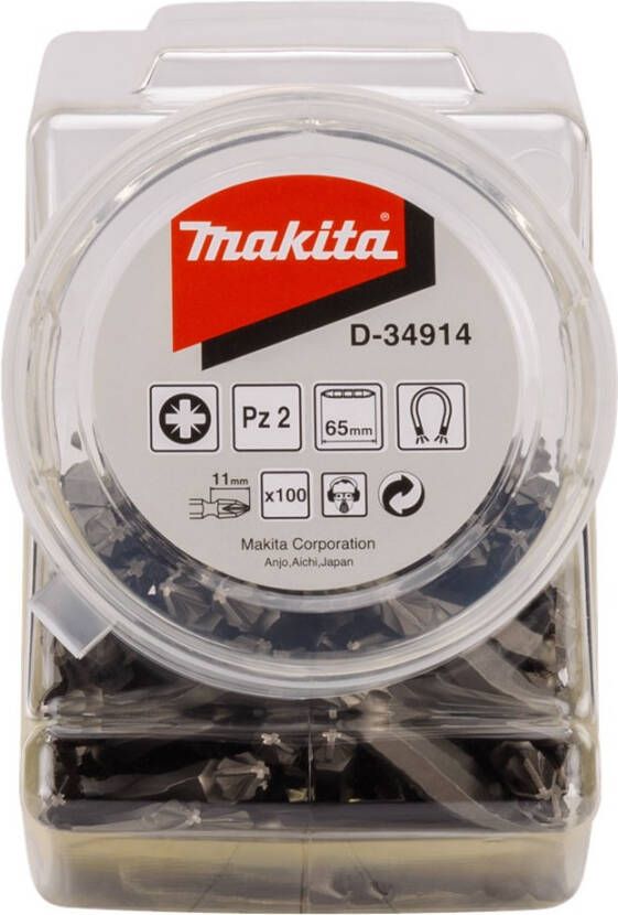 Makita D-34914 Schroefbit dubbel PZ2x65mm in pot 100 stuks | Mtools