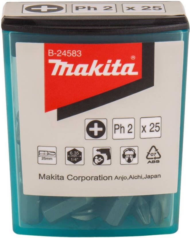 Makita Accessoires Schroefbit PH2x25mm 25 stuks B-24583