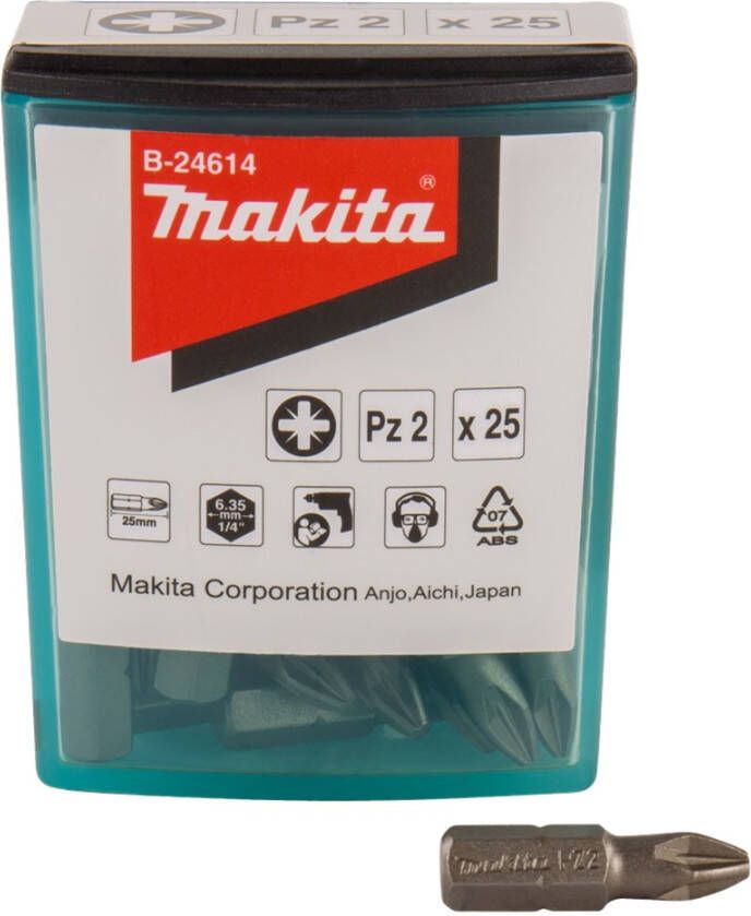 Makita Accessoires Schroefbit PZ2x25mm 25 stuks B-24614