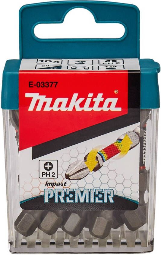 Makita E-03377 Slagschroefbit PH2x50mm (10 stuks) | Mtools