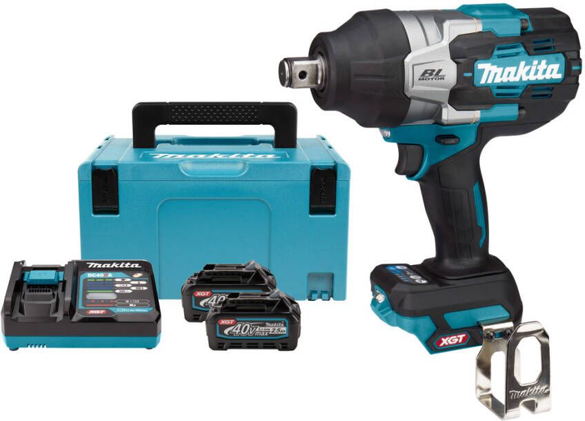 Makita TW001GD201 | 40 V Max | Slagmoersleutel | Body | 2 5 Ah accu (2 st) + snellader | in Mbox TW001GD201