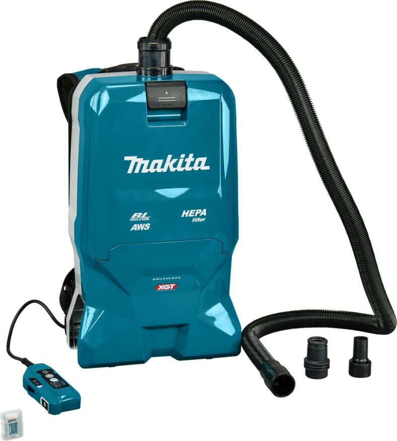 Makita VC012GZ01 Rugstofzuiger | Zonder accu&apos;s en lader | Met aansluiting. 3 adapters en AWS zender | In doos VC012GZ01