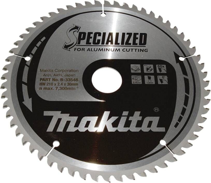 Makita Zaagblad | Aluminium | 210x30x2 4 | 60T | 0 Graden B-33548