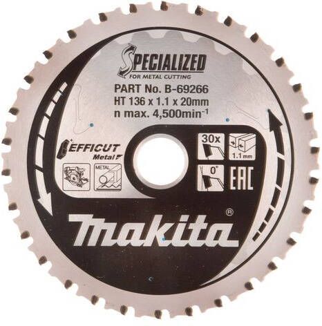 Makita Zaagblad Efficut | 136x20x1 1 | 45T | 0g