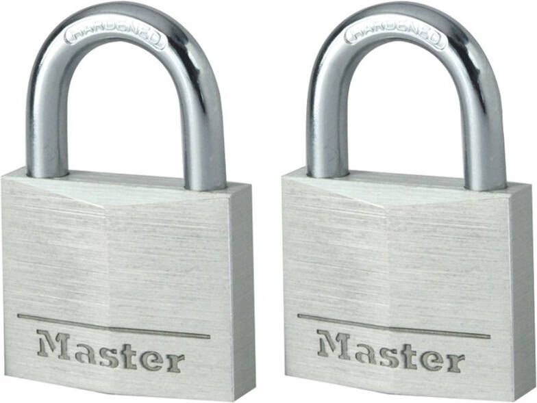 Masterlock 2 x 40mm 21mm hardened steel shackle 6mm diam. double locking 4 9140EURT