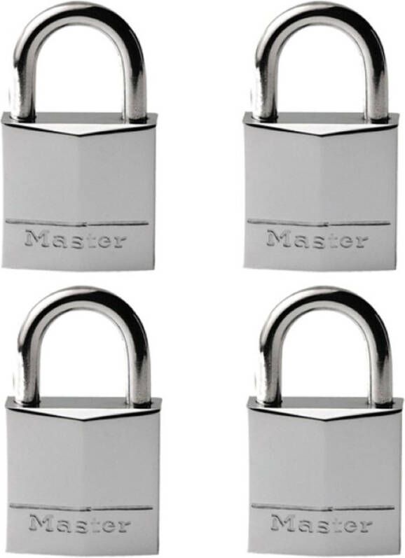 Masterlock 4 x 20mm 12mm steel shackle 4mm diam. 3-pin cylinder keyed alik 629EURQ