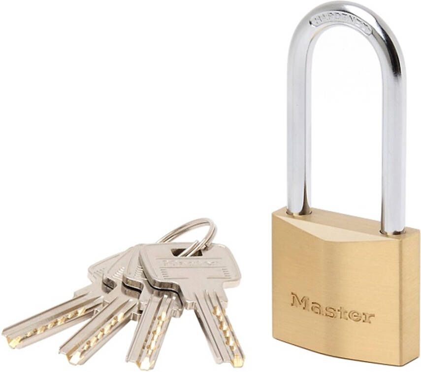 Masterlock 40mm thick solid brass body 51mm hardened steel long shackle 6mm di