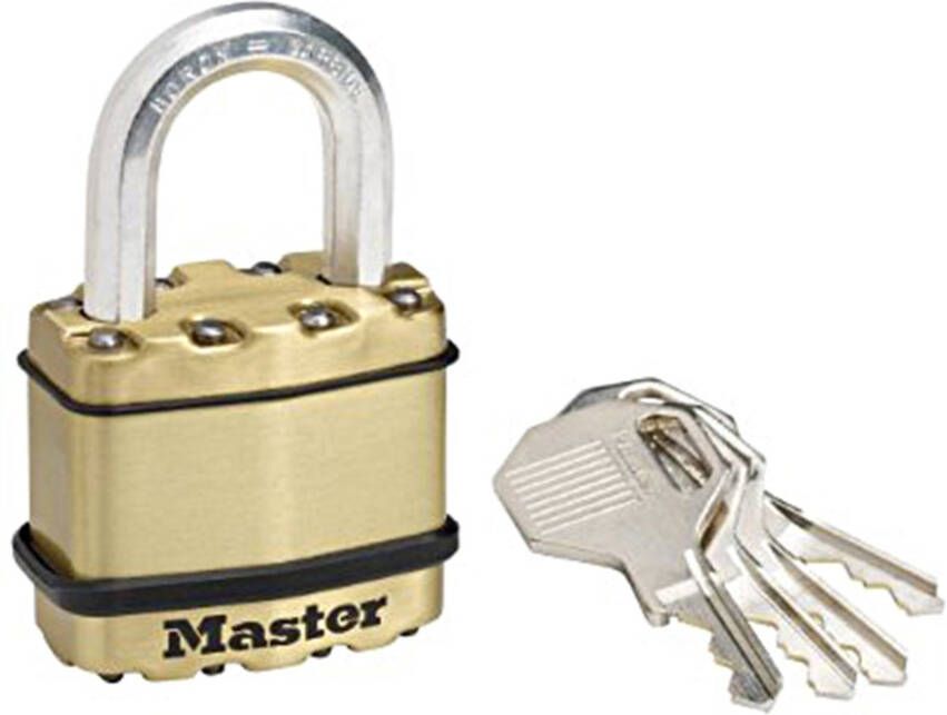 Masterlock 45mm laminated steel padlock zinc outer treatment with brass finish