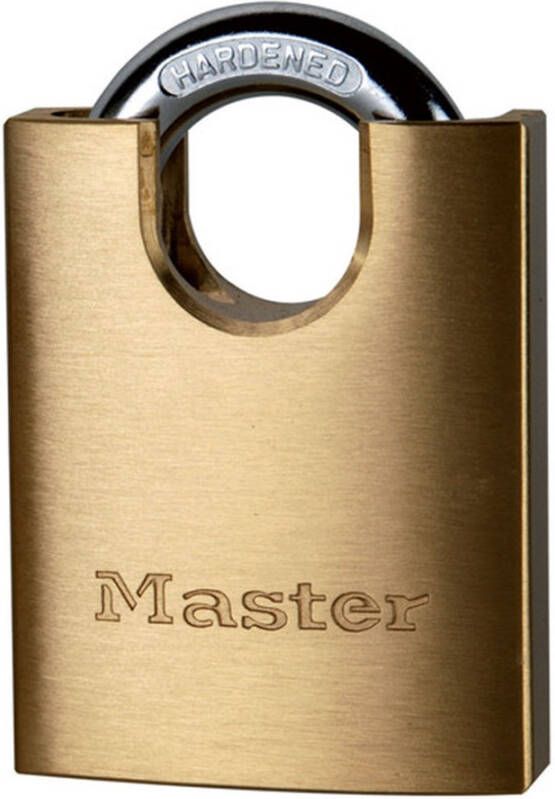 Masterlock 50mm 20mm shrouded hardened steel shackle 9mm diam. 5-pin cylinde