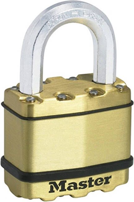 Masterlock 50mm laminated steel padlock zinc outer treatment with brass finish M5BEURD