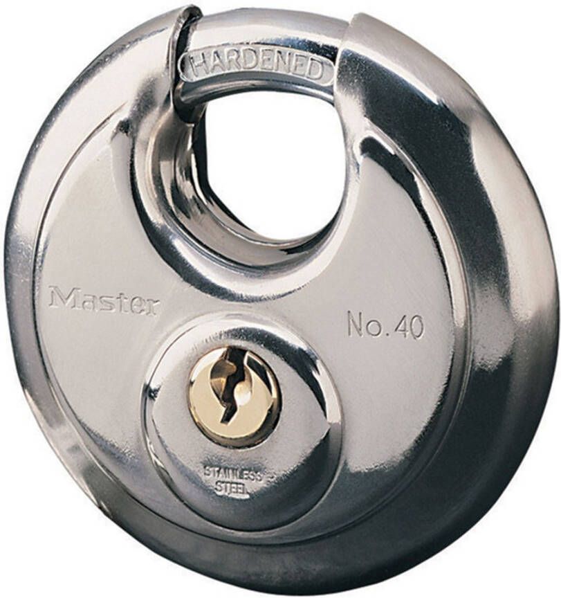 Masterlock 70mm diam. stainless steel body hardened steel shrouded shackle 9mm 40EURD