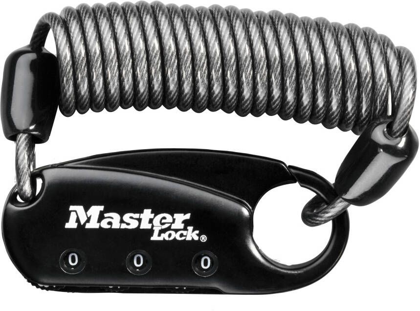 Masterlock Combinatie Carabineslot kabel zwart 1551EURDBLK