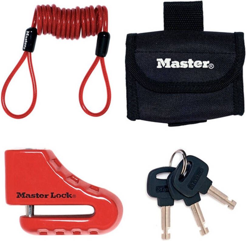 Masterlock Disc brake lock 80mm with shackle Æ 5 5mm w 3 keys and reminder cord i 8303EURDPS