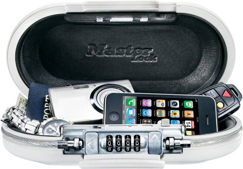 Masterlock Mobiele kluis 4 cijfers 102x45mm wit 5900EURDWHT