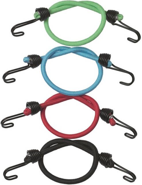 Masterlock Set of 4 mini bungees with metal hook 25cm 3018EURDAT