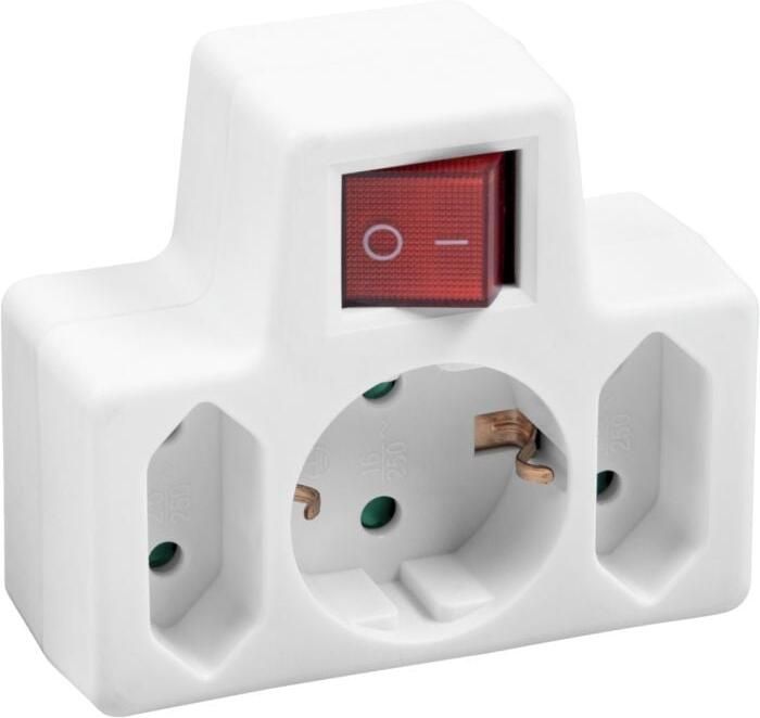 Meister Tussenstekker 2+1 Schakelaar WU7421200